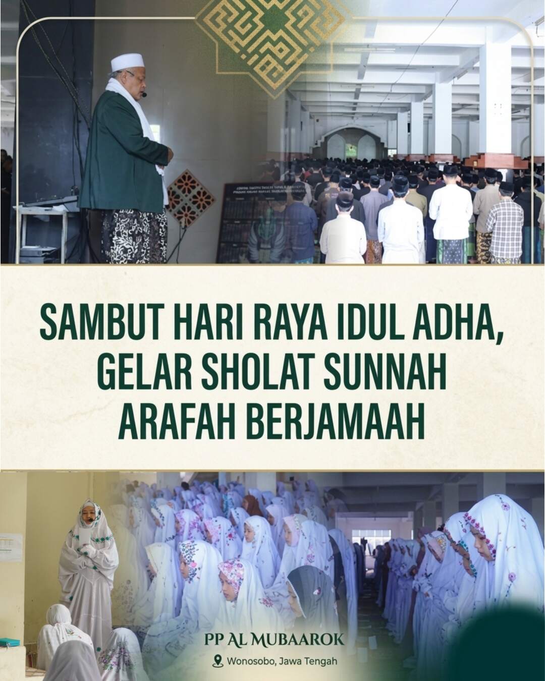 Sambut Hari Raya Idul Adha Santri PP Al Mubaarok Manggisan Gelar Sholat Sunnah Arafah Berjamaah